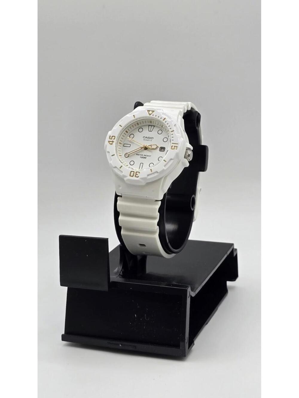Casio LRW200H-7E2V Women's White Resin Band, White Gold Dial, Date, 100 Meter WR